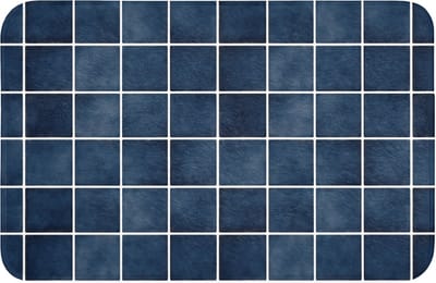 WC mat 60x40 cm - Antislip - Tegel - Modern - Blauw - Toiletmat - Vloermat - Douchemat - Toilet tapijt - Toiletmatten