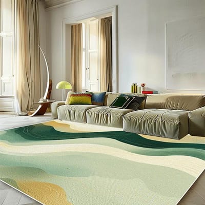 Modern Groen Minimalistisch Tapijt voor Woonkamer 200x300 Grote Oppervlaktekleden Decor Slaapkamer Zacht Elastisch Buiten Vloermatten Wasbaar 100*160cm