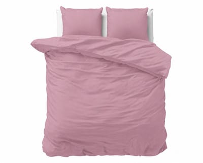 Decoware Dekbedovertrek Uni 200x220 cm - Roze - Katoensatijn - Met Kussenslopen - Tweepersoons