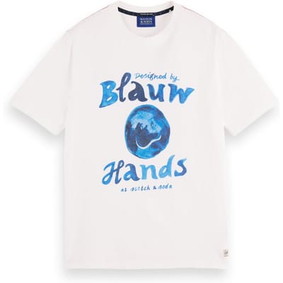 Scotch & Soda Denim Artwork T-shirt Offwhite Taglia: S | T-shirt stampate Outlet | Uomo | Bianco