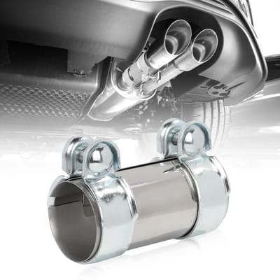 Dailygoods - LALAGO Uitlaatklem, roestvrij staal, buisconnector, Ø 55 mm, L: 125 mm, dubbele uitlaatpijpklem, uitlaatklem, pijpconnector (Ø 55 mm / L: 125 mm)