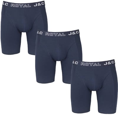 3-PACK LUXE EN ELASTISCHE HERENBOXERSHORT MET LANGE PIJPEN J&C - maat M