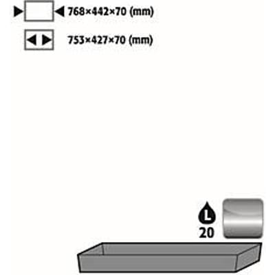 Stawa-R bodemopvangbak voor asecos veiligheidskasten van de serie UB90, roestvrij staal 1.4301, B 768 x D 442 x H 90 mm, 22 l