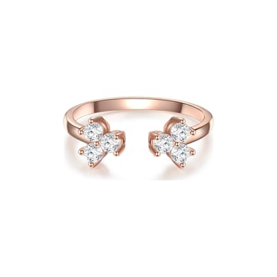 Glanzstücke München Dames-Damesring 925 Zilver Zirkonia 58 Roségold 32021132