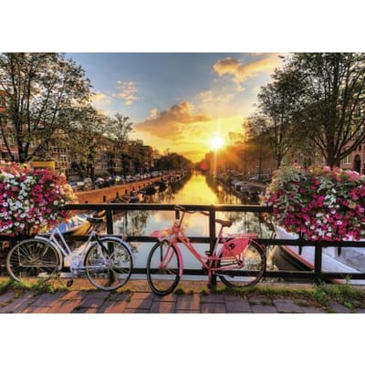 Ravensburger puzzel Fietsen in Amsterdam - Legpuzzel - 1000 stukjes