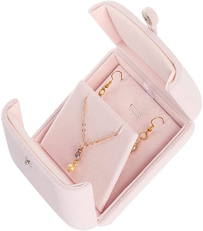 Dailygoody - Sieradendoos - Velvet - Luxe opbergoplossing - Roze - Geschikt voor kettingen en oorbellen - Perfect voor cadeaus - Handig voor thuis