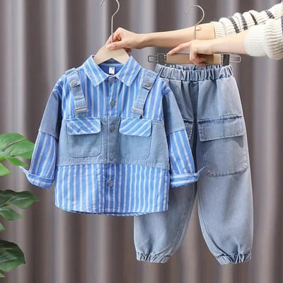 Kinderkleding Meisjes Lente- en herfstkleding Pakken Overhemden en voeten Broekenset Overhemden Geplooide strik Tweedelig pak 90