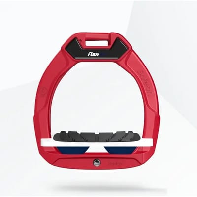 Veiligheidsstijgbeugels Paardrijden Incliné Grip Rood/Wit/Marine voor kinderen Flex-On Safe-On