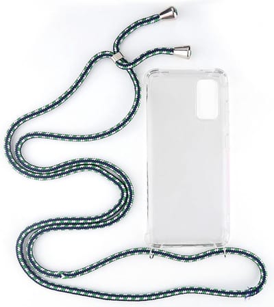 Shop4 - Samsung Galaxy S20 Hoesje - Zachte Back Case met Koord Multi Groen