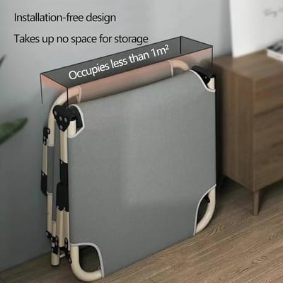 Opklapbed - Logeerbed campingbed - Ruimtebesparend slapen - Direct klaar voor gebruik - 194x68x27cm - Grijs