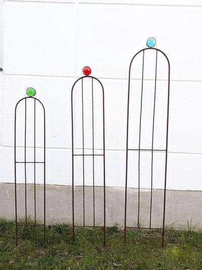 Rozenboog Klimhulp - Klimrek Metaal - Planten Steunen - Decoratief Glas - 30x160cm - Roestkleurig