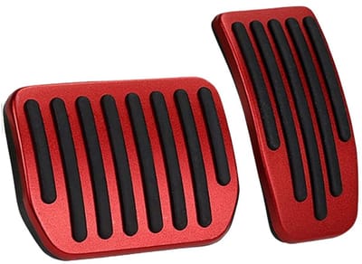 Allecto - Antislip Gaspedaal - Voetpedalen Pads - Verbeterde Grip - Zwart/Rood - Geschikt voor Model Y/3 - 2 Stuks