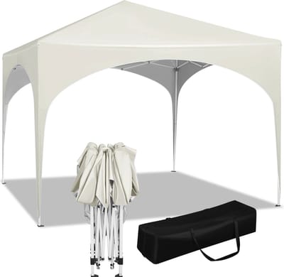 Partytenten - Partytent opvouwbaar - Paviljoen - Inklapbaar - Waterdichte luifel - 3 x 3 meter - Beige