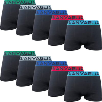Microfiber Boxershorts Heren - 10-Pack - Naadloos - Zwart - Maat M/L