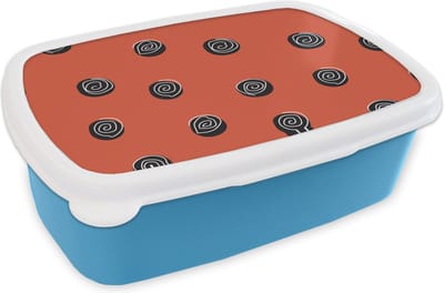 Broodtrommel Blauw - Lunchbox - Brooddoos - Patronen - Kunst - Australië - 18x12x6 cm - Kinderen - Jongen