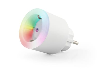 Caliber Slimme Stekker - Smart Plug - Google Home - Tuya Smart App - LED RGB Verlichting - Nachtlampje - Slimme Stekker met Energiemeter - Kerstverlichting bedienen - Wit (HWP101LE)