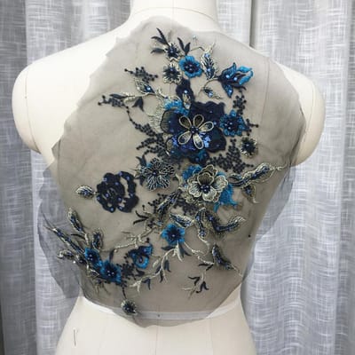1 pièce, Perles d'ongles tridimensionnelles colorées Hot Drill Broderie Dentelle Applique Robe Bricolage Accessoires Vêtements