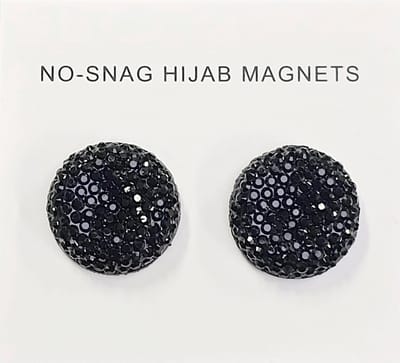 2x Hoofdoek Magneet - Magnetische Broche Acryl - Magneetbroche - Sjaal - Hijab Accessoires - Abaya - 18mm - Set 2 Stuks - Zwart