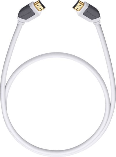 Oehlbach HDMI Aansluitkabel HDMI-A stekker, HDMI-A stekker 0.75 m Wit 92570 Ultra HD-HDMI met ethernet, Audio Return Ch