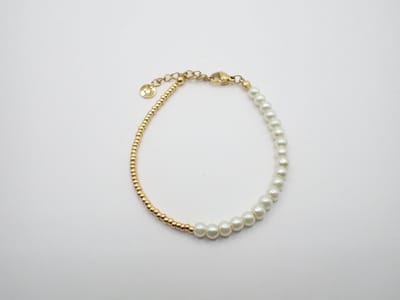 Colure® armband glasparels 6mm off-white goud Miyuki combinatie
