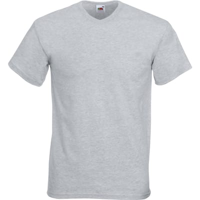 Fruit Of The Loom Heren Valuegewicht V-hals, T-shirt met korte mouwen. (Heather Grijs) Maat S