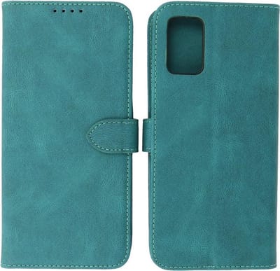 Samsung Galaxy A02s - A03s Hoesje - Portemonnee Book Case - Kaarthouder & Magneetlipje - Kunstleer - Donker Groen