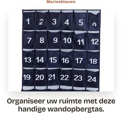 Dailygoods- Opbergtas 30 Vakken - Wand Organizer - Telefoonhouder - Klaslokaal Accessoire - Oxford Doek - Afmetingen 79 x 60 cm - Wandorganizer