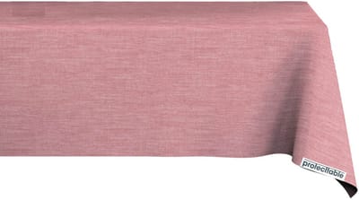 Protecttable - Tafelzeil Linnenlook Candy Pink 140x320cm - Tafelkleed Afwasbaar - Kunststof