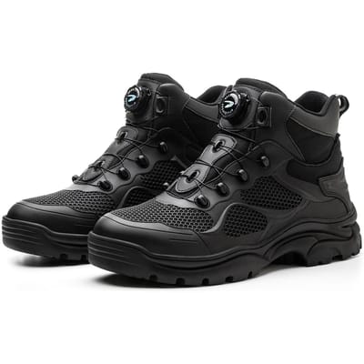 Nouvelle haute qualité boucle rotative hommes femmes travail bottes de sécurité Anti-smash travail baskets chaussures de sécurité hommes bottes de travail indestructibles 41 noir