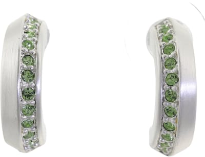 Behave - Oorbel steker zilverkleur met groene accenten 1,8 cm