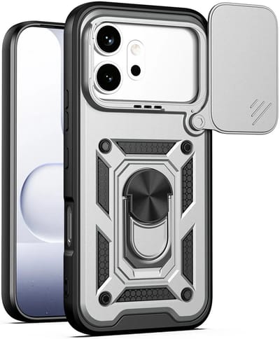 Hoesje geschikt voor HONOR 600/600 Pro - Phonesta CamShield Back Cover met Camera Slider - Zilver