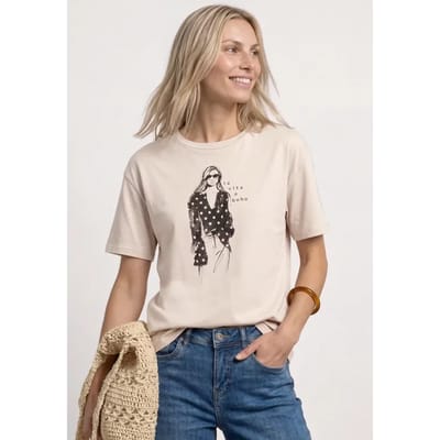 Shirt met ronde hals en print