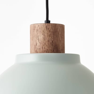 Brilliant Erena hanglamp 38cm lichtgroen metaal/hout 1x A60, E27, 60 W, geschikt voor normale lamp (niet inbegrepen)