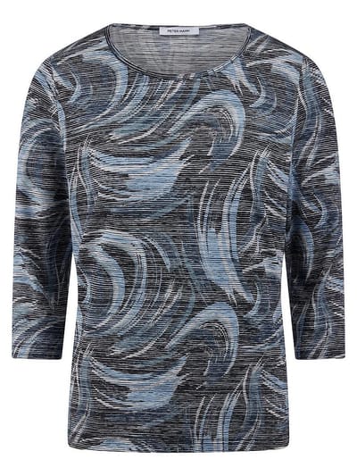Shirt ronde hals Van Peter Hahn blauw