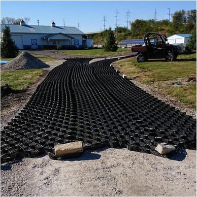 Grondrooster Uitbreidbaar - Grindstabilisator Bodemrooster - Opritten Stabiliseren - Stevig HDPE Materiaal - 40x40cm - Zwart
