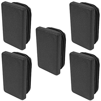 Kunststof Rechthoekige Buisstoppen - 5 Stuks - Zwart - 40 x 25 mm - Meubelglijders voor Buiten