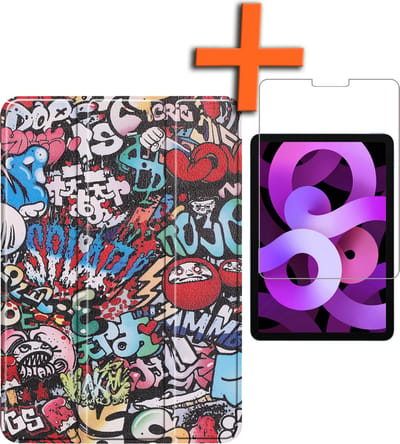 Hoesje - Geschikt voor Apple iPad Air 6 (2024) - 11 inch - 6e Generatie - M2 - Met Screenprotector - Trifold Bookcase - Hard Cover - Hardcover Book Case - Tablet Hoes - Graffity