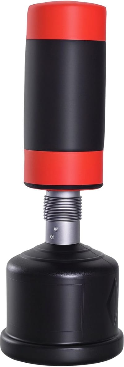Verstelbare Vrijstaande Bokszak – Boxing Dummy / Punching Bag Trainingspop – Bokstraining Stand voor Thuis Fitness – Rood