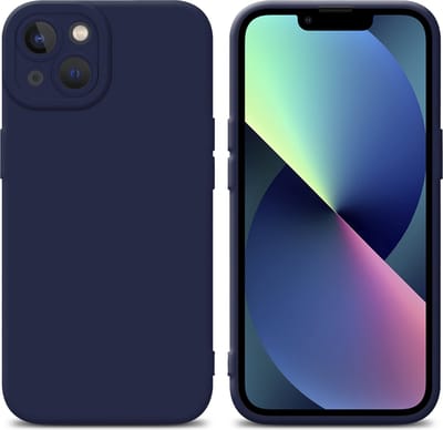 Cadorabo Hoesje geschikt voor Apple iPhone 13 in FLUID DONKER BLAUW - Beschermhoes gemaakt van flexibel TPU silicone Cover Fluid Case
