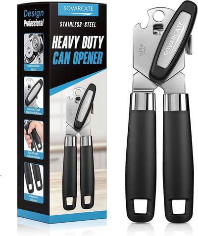Multifunctionele Handmatige Blikopener met Ergonomische Handgreep - Perfect voor Senioren en Mensen met Artritis