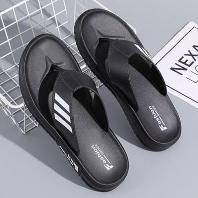 Mode Outdoor Slippers Heren Zomer Strand Slippers Eva Zacht Binnenhuis Huisslippers Anti-Slip Koel Badkamerschoenen 42 black