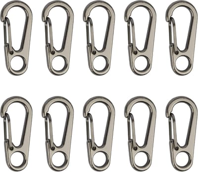 Mini Carabiner Haak 3.2cm - Aluminium - 10 Stuks - Ideaal voor Sleutels en Kampeermateriaal - ShopVlot