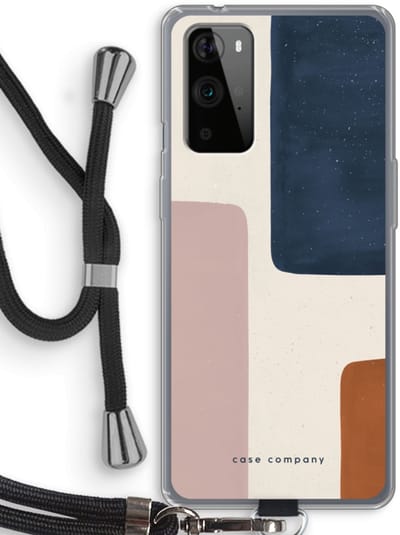 Case Company® - Hoesje met koord geschikt voor OnePlus 9 Pro hoesje met Koord - Geo #5 - Telefoonhoesje met Zwart Koord - Bescherming aan alle Kanten en Over de Schermrand