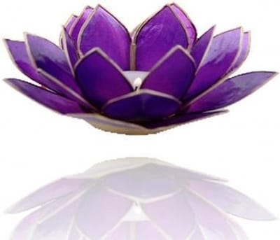Yogi & Yogini naturals Lotus sfeerlicht violet 7e chakra goudrand Ø 13.5 cm