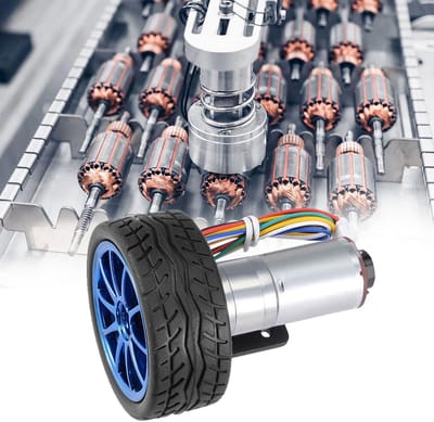 Allecto - Encoder-reductiemotor - Slimme Auto - 65 Mm Wielset - DC12V - Toerental 500 - Krachtige motor voor snelle wielen - Geschikt voor robotica...