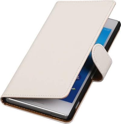 Bookstyle Wallet Case Hoesjes Geschikt voor Sony Xperia M4 Aqua Wit