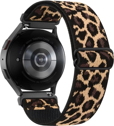 Innerlight® Smartwatch Nylon Panterprint Bandje 20mm - Panterprint smartwatchbandje - Nylon Horlogebandje geschikt voor Samsung Galaxy Watch 7 / 6 / 5 / Pro / 4 / 3 / Active 2 - Polar Ignite / Unite – Huawei