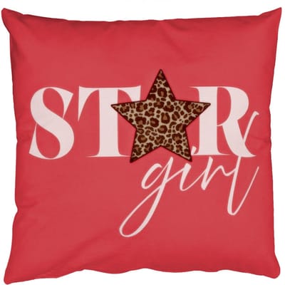 Sierkussens - Kussentjes Woonkamer - 50x50 cm - Star girl - Rood - Panter - Ster