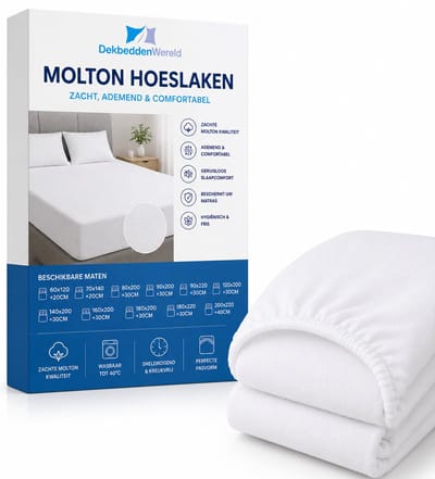 Dekbeddenwereld Molton Hoeslaken 60x120 +20 cm – Ademend – Matrasbeschermer Baby