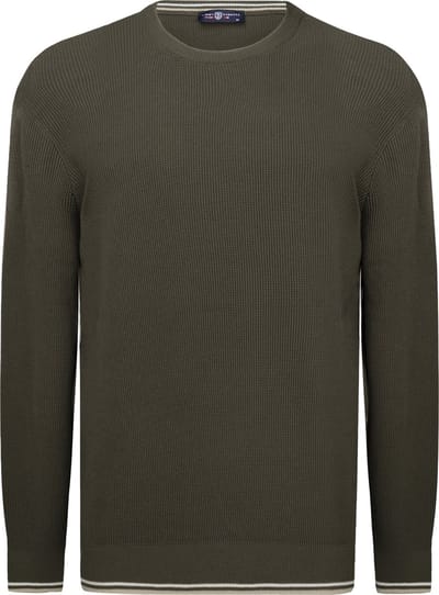 Jimmy Sanders Trui - Sweater - 100% Katoen - Ronde Hals Heren Khaki - 2Xl